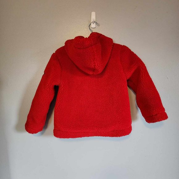 EUC Girl's Tommy Hilfiger Fuzzy Red Coat - Picture 2 of 6